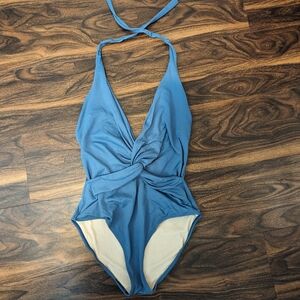 So de mel one-piece blue swimsuit